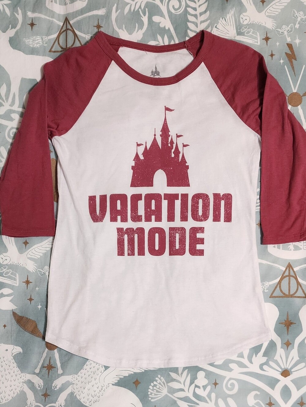 NWOT Disney Parks vacation mode 3/4 length sleeve tee XS